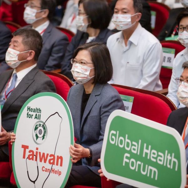 La presidenta de Taiwán durante el Foro Global de Salud en octubre. Imagen Twitter.